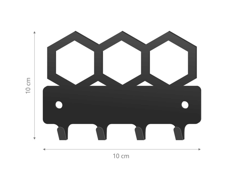 Wieszak metalowy na klucze heksagon WIE82 10cm - Image 4