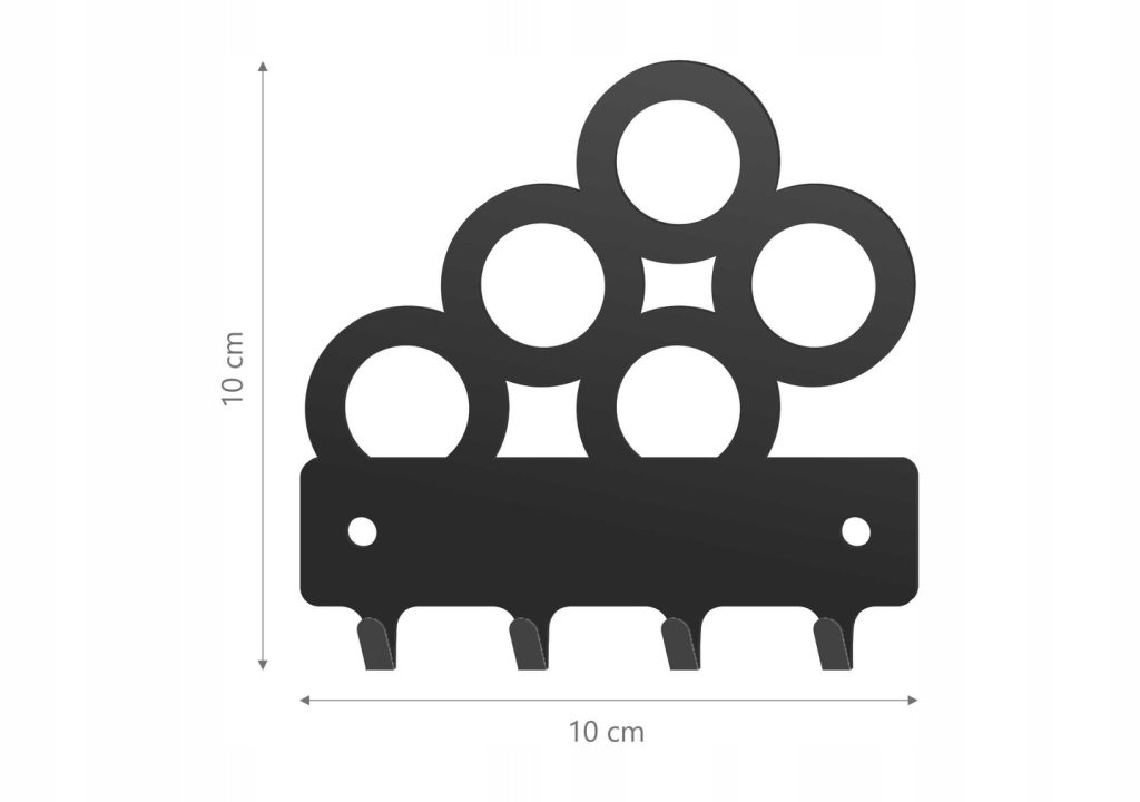Wieszak metalowy na klucze Koła 10 cm - Image 5