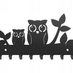 Wieszak metalowy na klucze sowy 20 cm