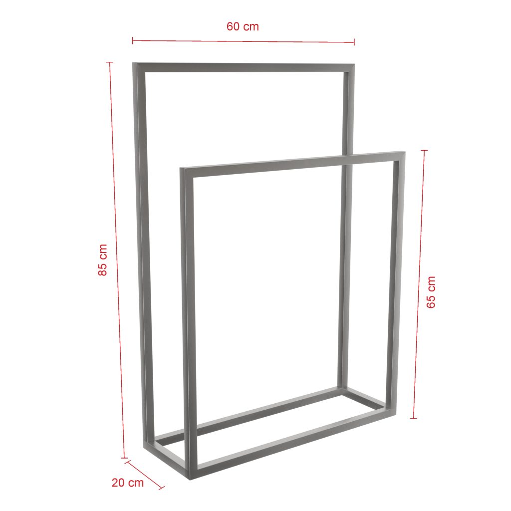 Free Standing Towel Rack Brushed Stainless Steel M - Image 2