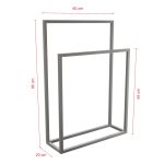 Free Standing Towel Rack Brushed Stainless Steel M - Image 2