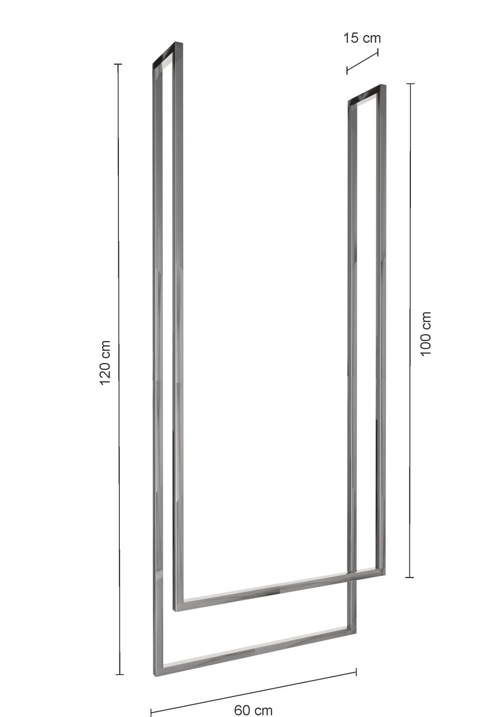 Ceiling Towel Rack Double Stainless Steel M - Image 3