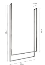 Ceiling Towel Rail Double Stainless Steel Chrome L - Image 3
