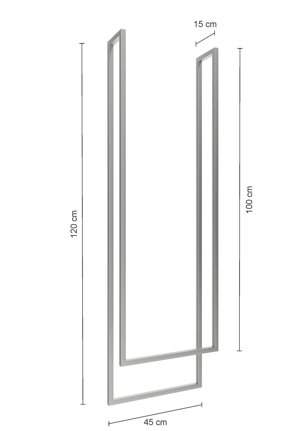 Ceiling Towel Rail Double Brushed Stainless Steel S - Image 2