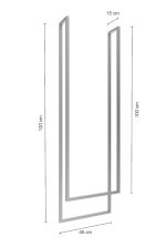 Ceiling Towel Rail Double Brushed Stainless Steel S - Image 2