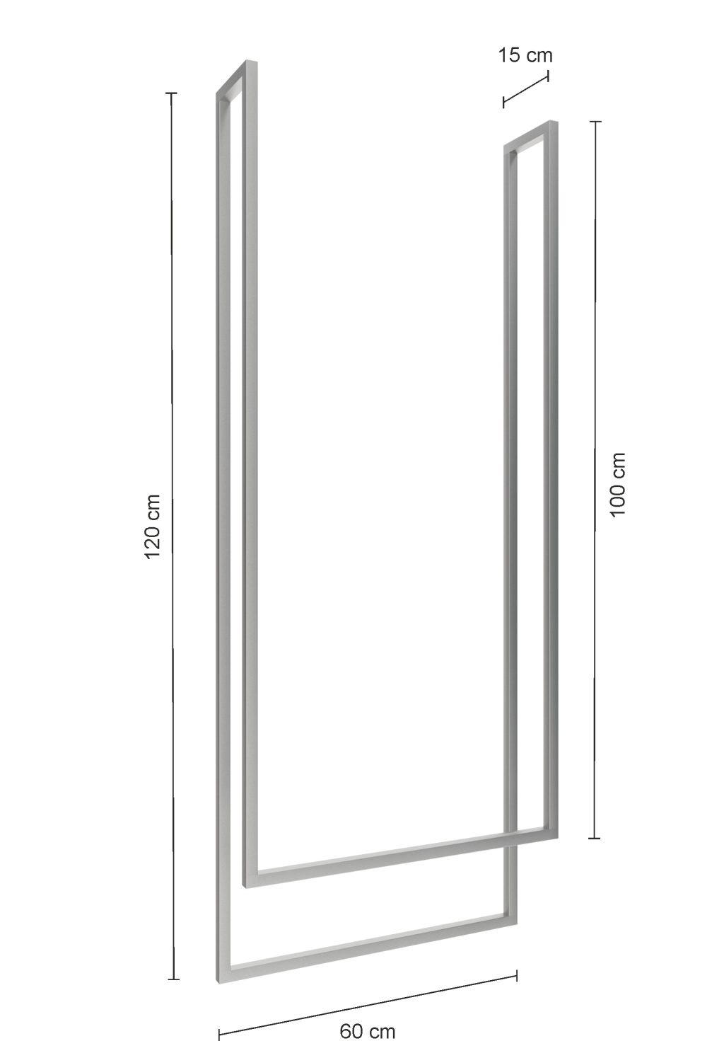 Ceiling Towel Rail Double Brushed Stainless Steel M - Image 2