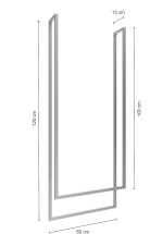 Ceiling Towel Rail Double Brushed Stainless Steel M - Image 2