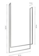 Ceiling Towel Rail Double Brushed Stainless Steel L - Image 2