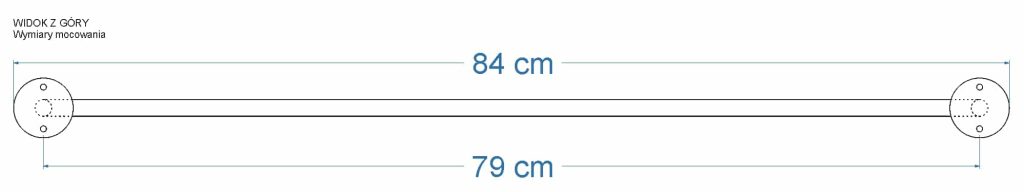 Ceiling Towel Rail Single Tube Long L - Image 6