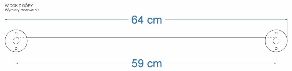 Ceiling Towel Rail Single Tube Long M - Image 6