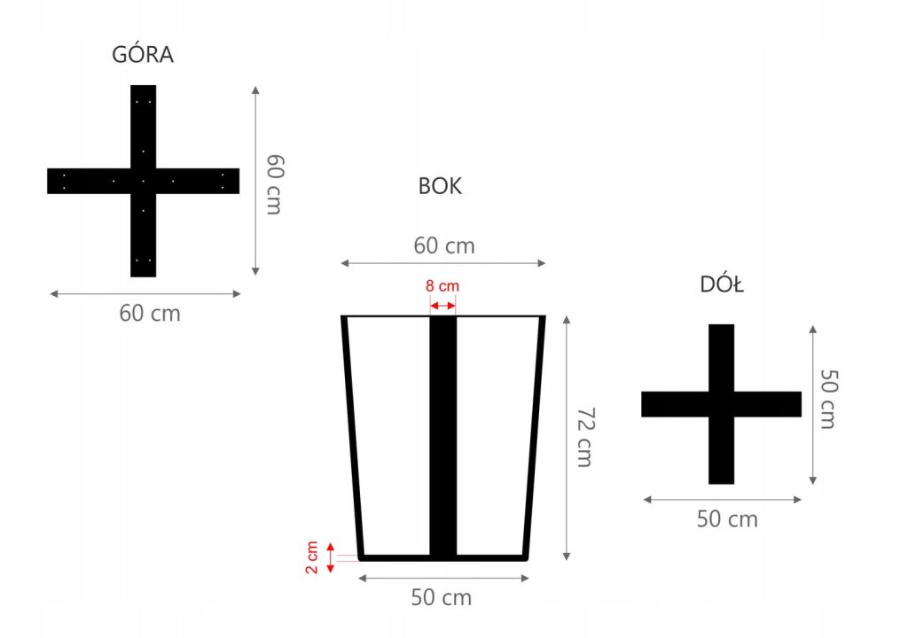 Side Table Leg Tectum 60 cm M - Image 3