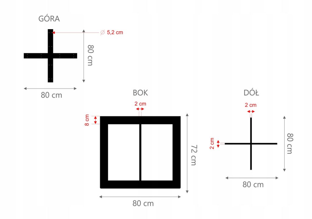 Table Leg Cross Straight Side L - Image 3