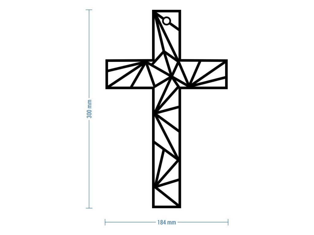 Metal Cross KNS028 30 cm - Image 2