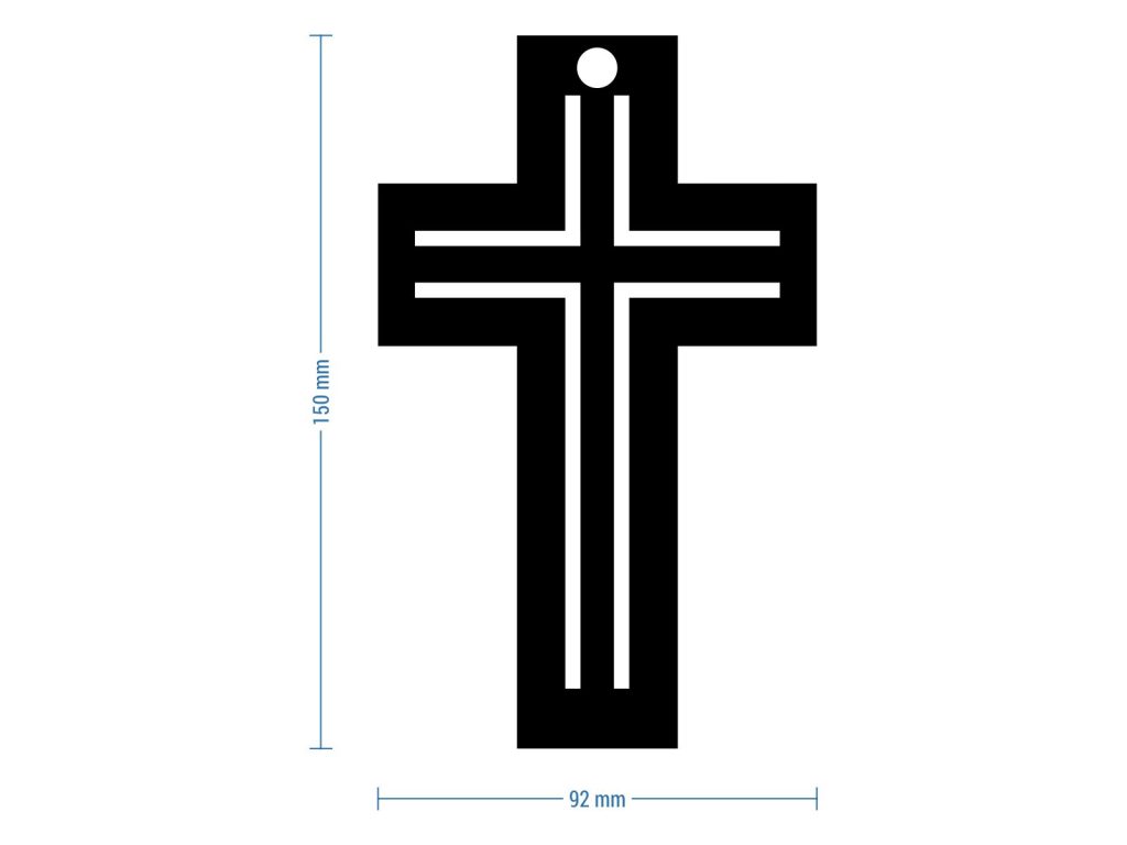 Metal Cross KNS030 15 cm - Image 2