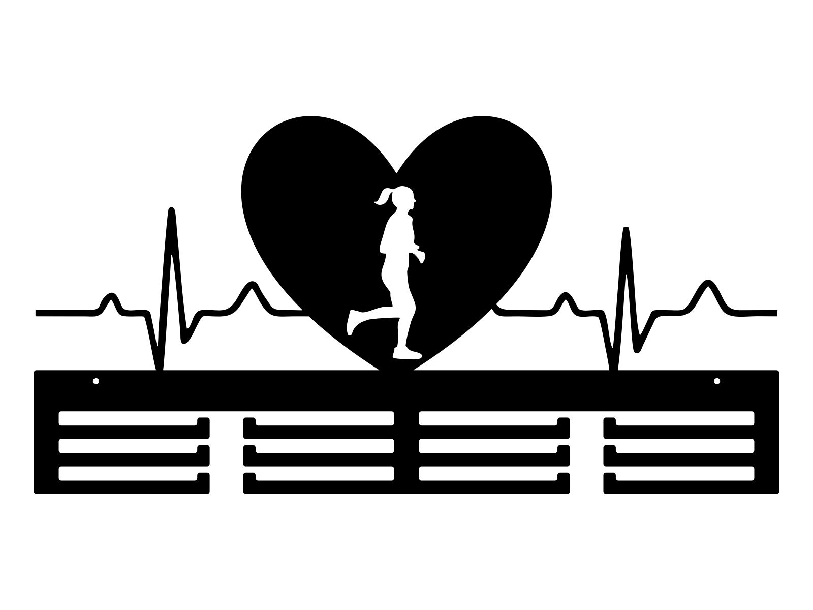 med153-60-cza Medal Hanger Heartbeat Girl II 60 cm - Image 1