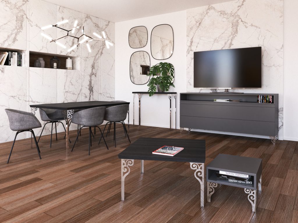 Table Leg Sara Chrome 72 cm - Image 2