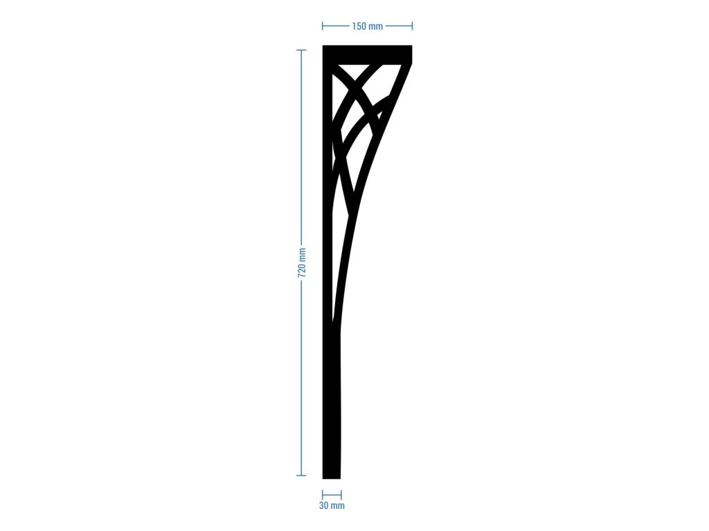 Table Leg Tracery Chrome 72 cm - Image 4