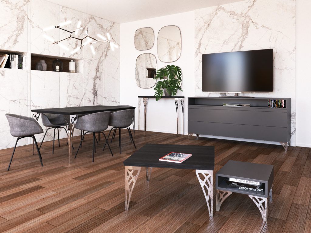 Table Leg Tracery Chrome 72 cm - Image 3