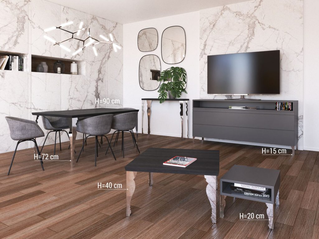 Console Table Leg Mary chrome 90 cm - Image 2