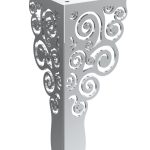 Cabinet leg Flores chrome