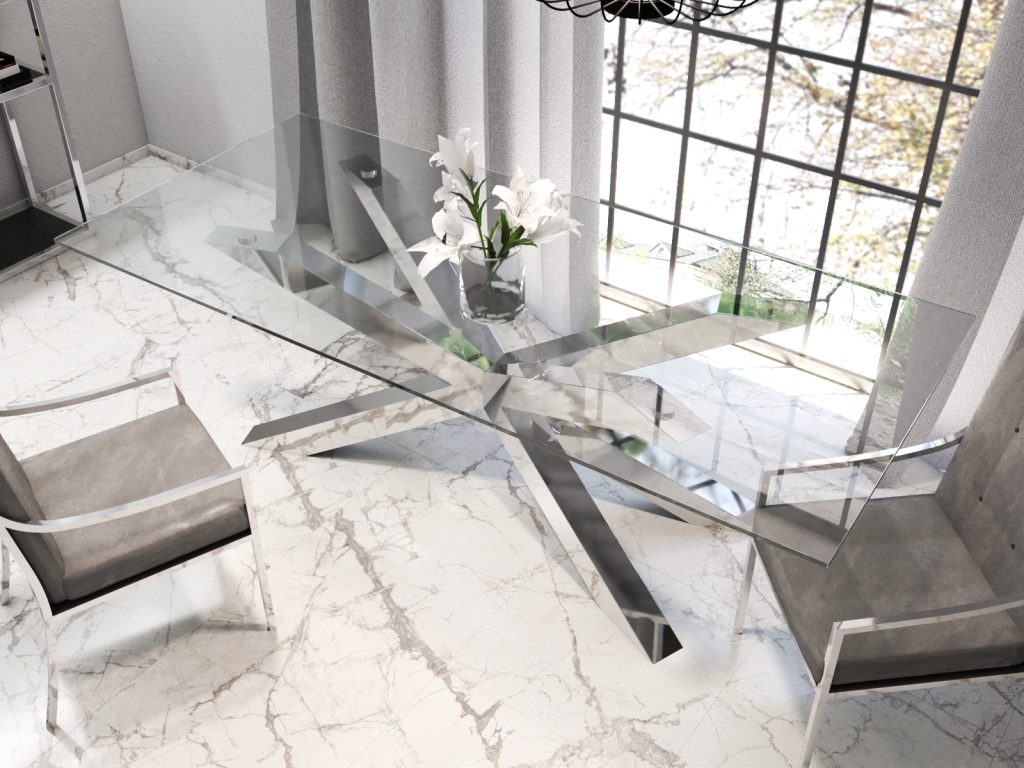 Table Base for Glass Top Spider Heavy Chrome L - Image 3