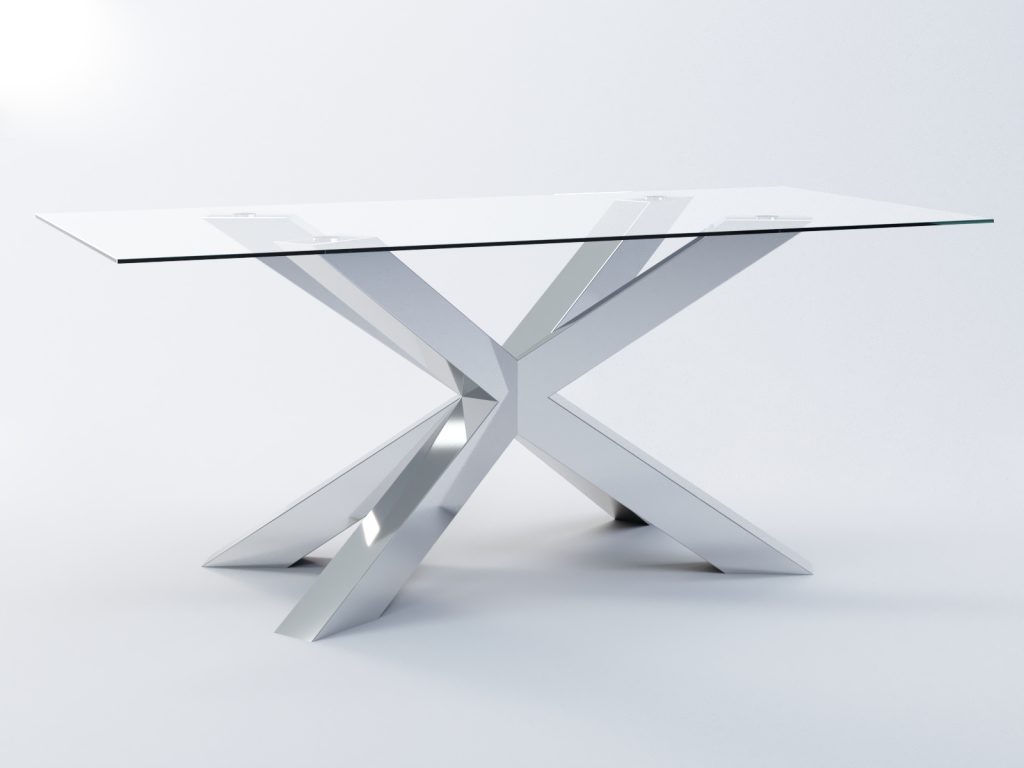 Table Base for Glass Top Spider Heavy Chrome M - Image 2