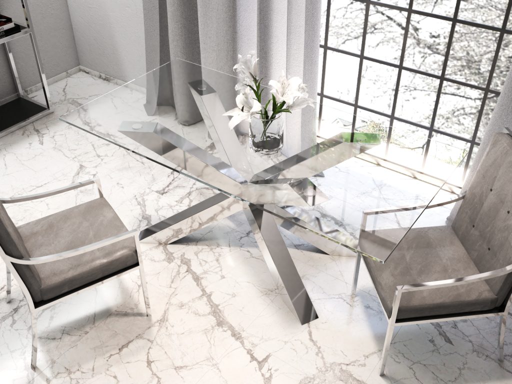 Table Base for Glass Top Spider Heavy Chrome M - Image 3