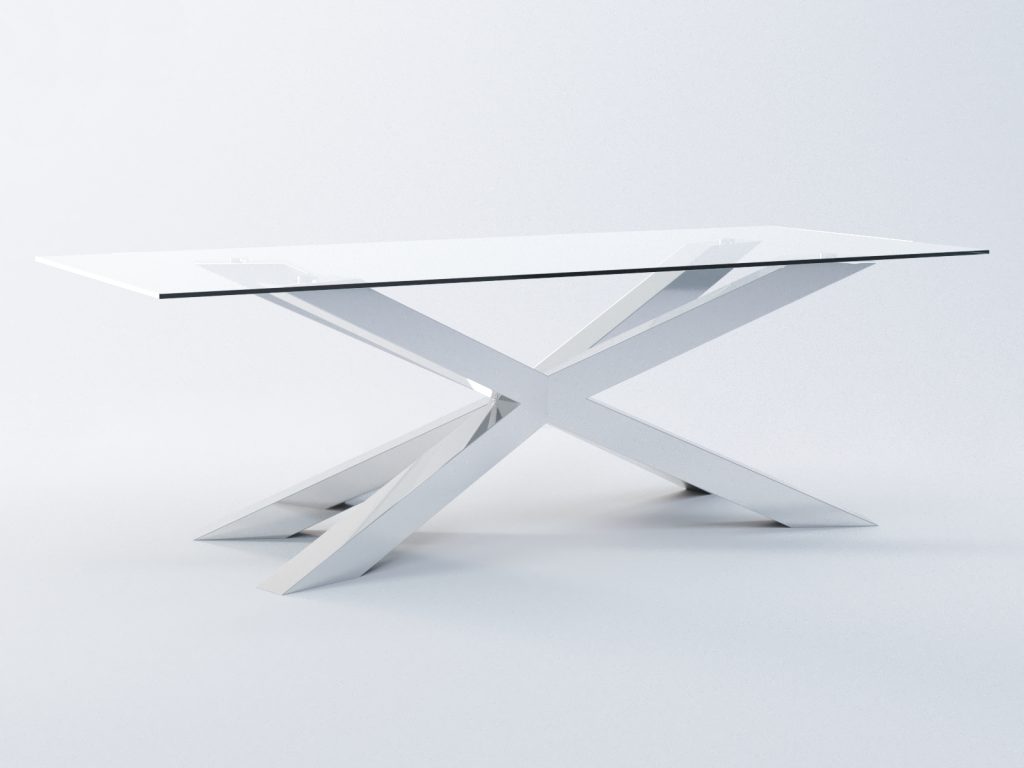 Table Base for Glass Top Spider Heavy Chrome XL - Image 2