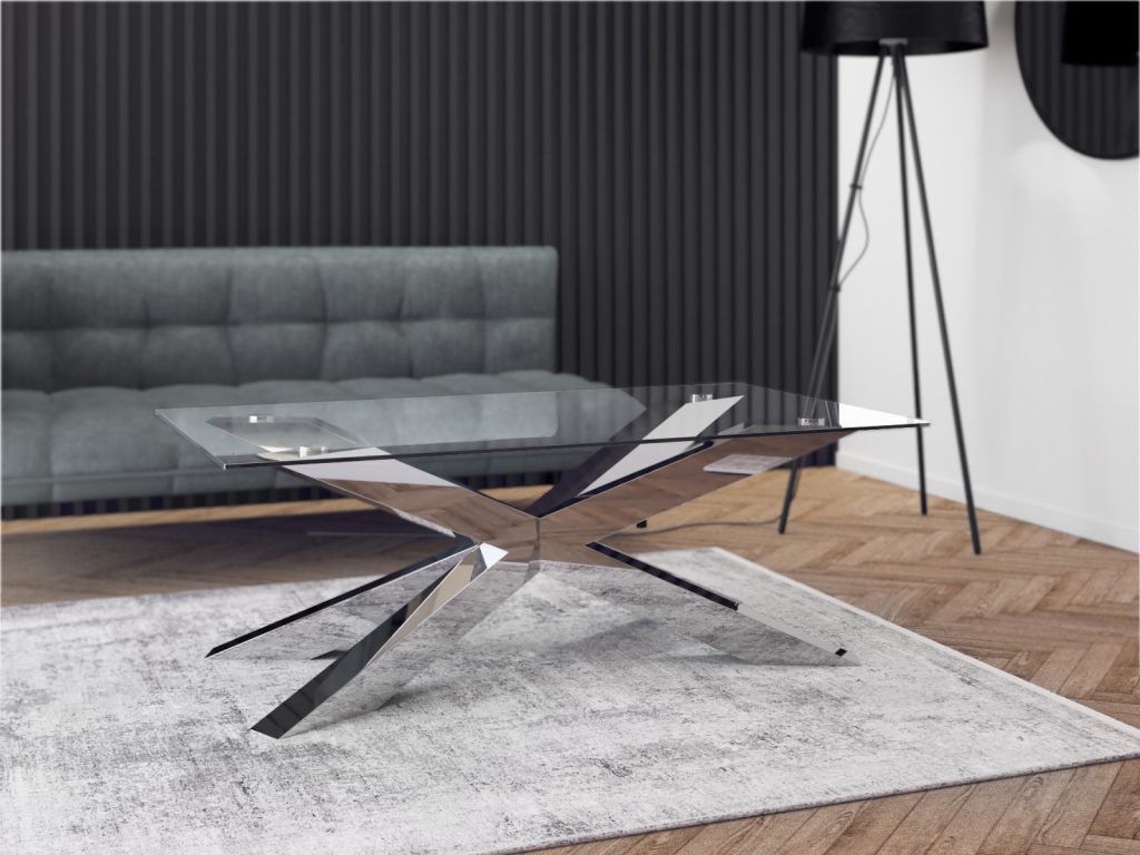 Cofee Table Base for Glass Top Spider Heavy Chrome L - Image 4