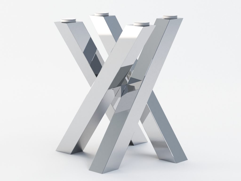 Stainless Steel Coffee Table Base for Glass Top Mediolan S - Image 2