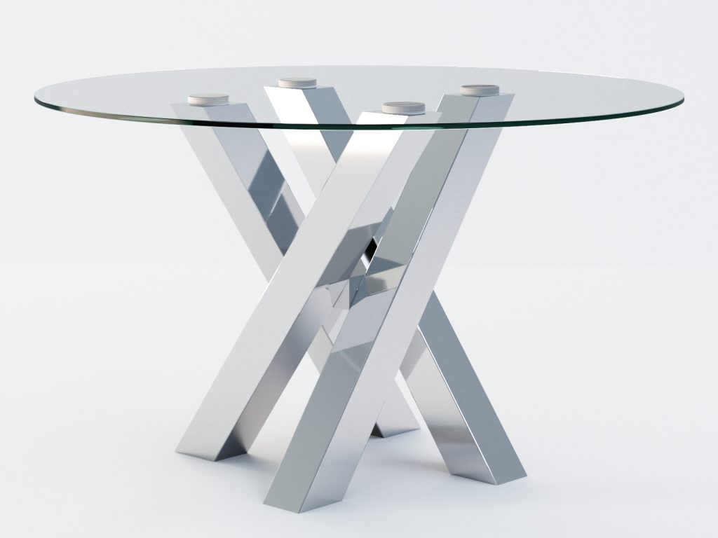 Stainless Steel Coffee Table Base for Glass Top Mediolan S - Image 4