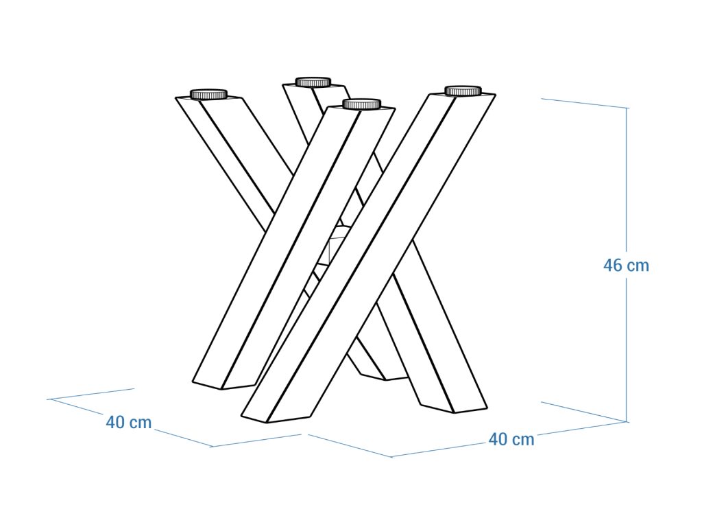 Stainless Steel Coffee Table Base for Glass Top Mediolan S - Image 5