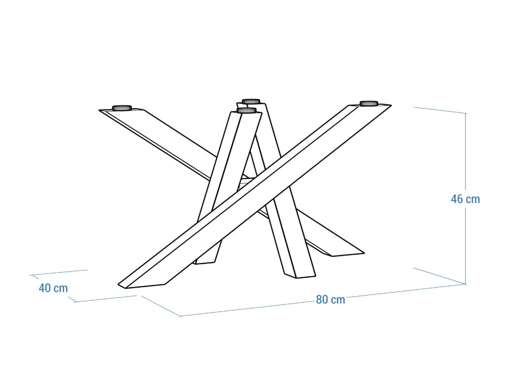 Stainless Steel Coffee Table Base for Glass Top Mediolan M - Image 5