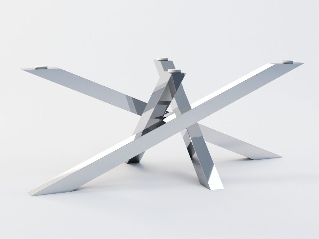 Stainless Steel Coffee Table Base for Glass Top Mediolan L - Image 2