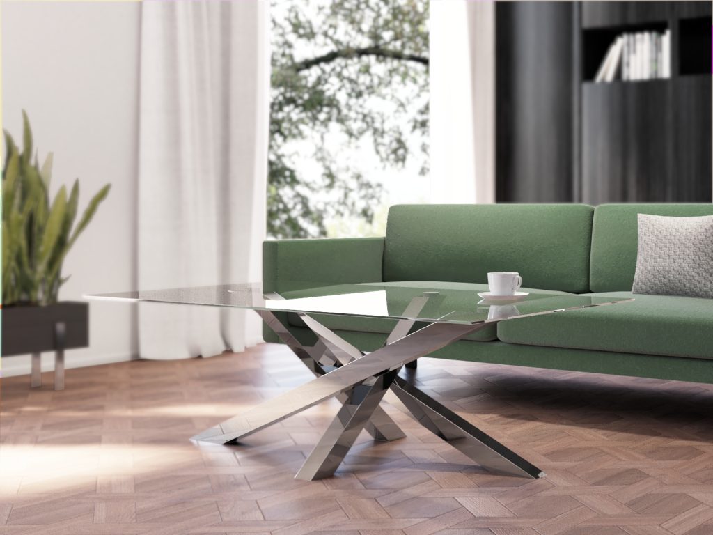 Stainless Steel Coffee Table Base for Glass Top Mediolan L - Image 3