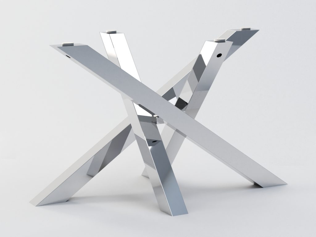 Stainless Steel Table Base for Glass Top Mediolan Chrome M - Image 2