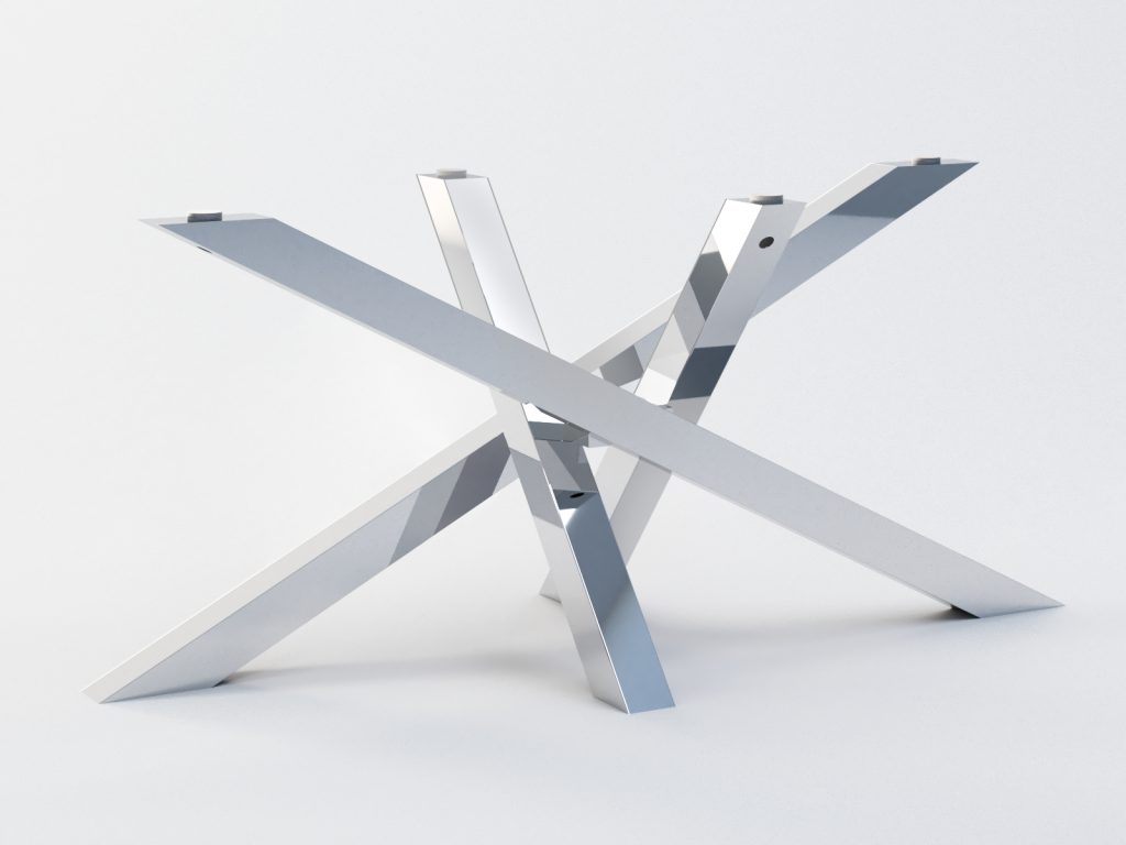 Stainless Steel Table Base for Glass Top Mediolan Chrome L - Image 2