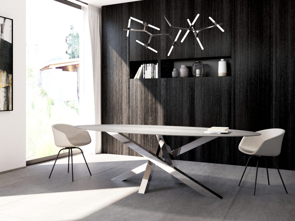 Stainless Steel Table Base for Glass Top Mediolan Chrome L - Image 4