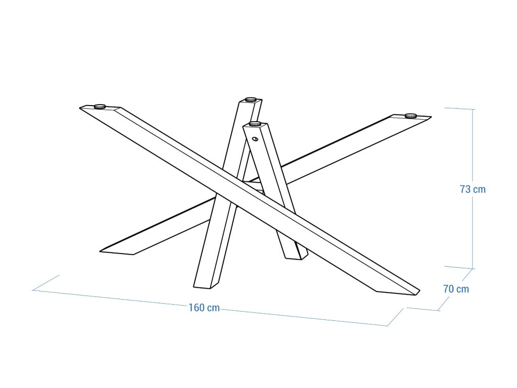 Stainless Steel Table Base for Glass Top Mediolan Chrome L - Image 5