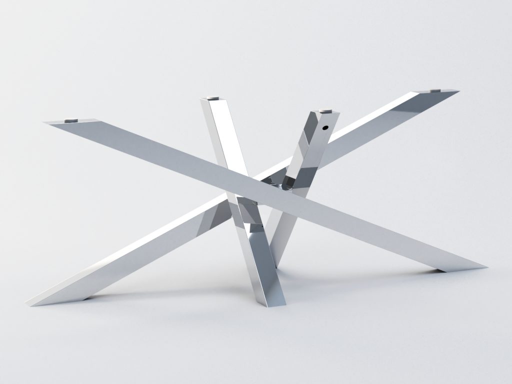 Stainless Steel Table Base for Glass Top Mediolan Chrome XL - Image 2