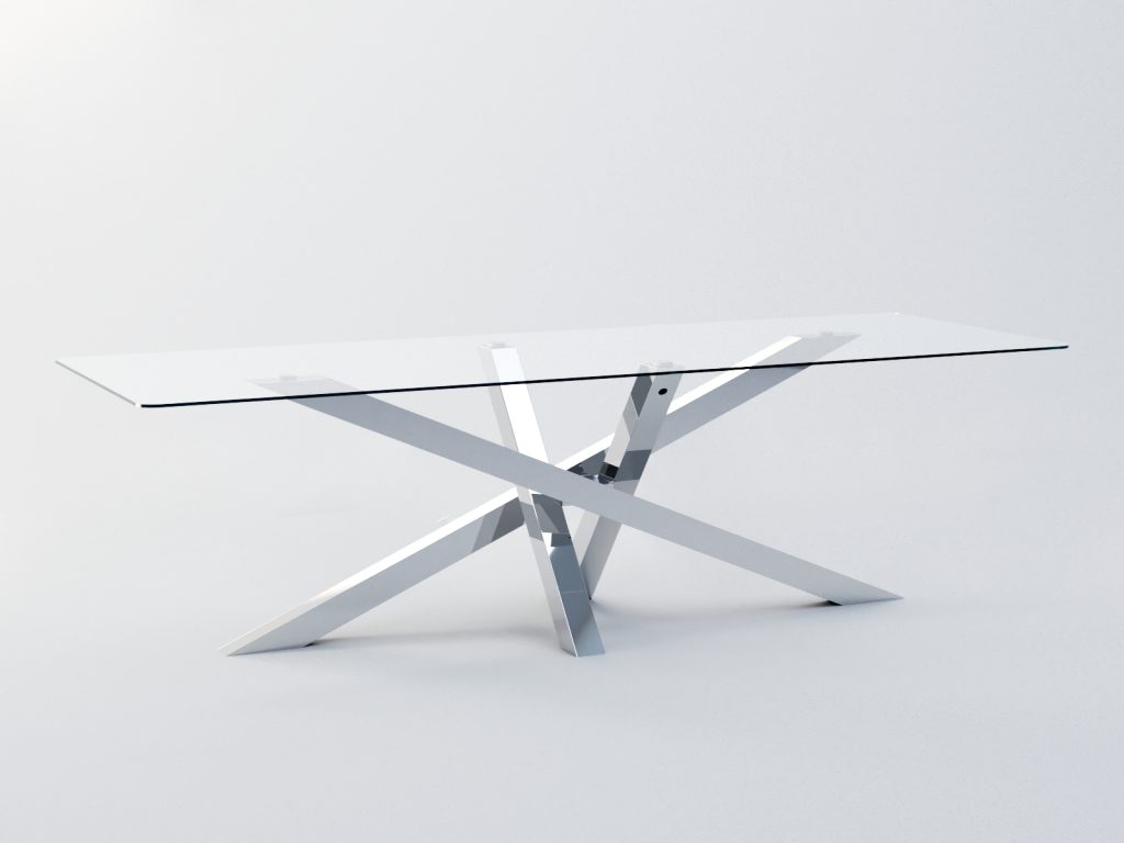 Stainless Steel Table Base for Glass Top Mediolan Chrome XL - Image 3