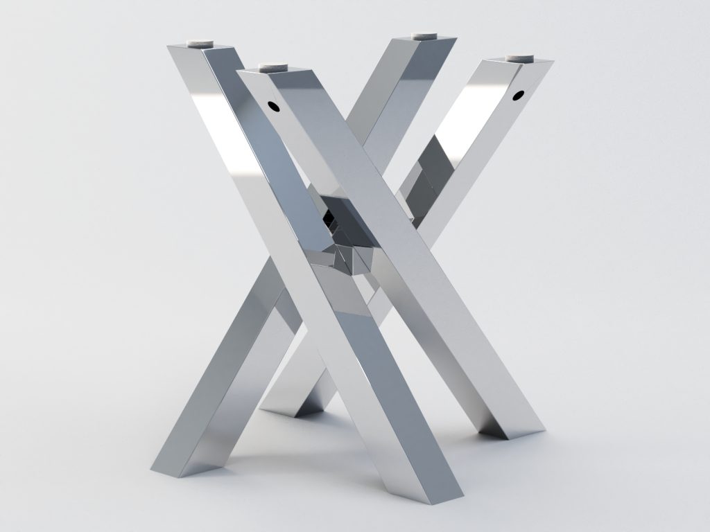 Stainless Steel Table Base for Glass Top Mediolan Chrome S - Image 2