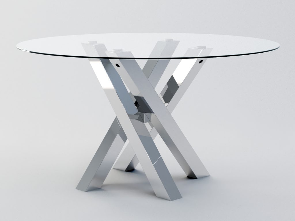 Stainless Steel Table Base for Glass Top Mediolan Chrome S - Image 3