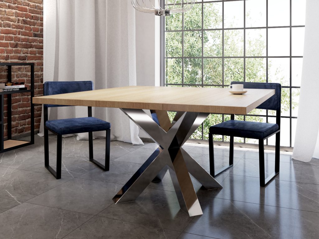 Table Base Stainless Steel Chrome Spider Heavy S - Image 4