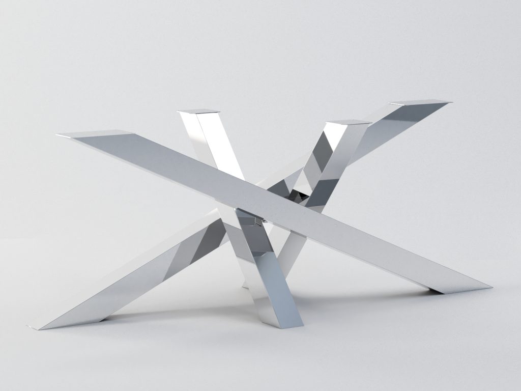 Table Base Stainless Steel Chrome Mediolan Heavy XL - Image 2
