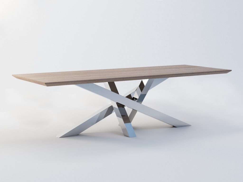 Table Base Stainless Steel Chrome Mediolan Heavy XL - Image 3