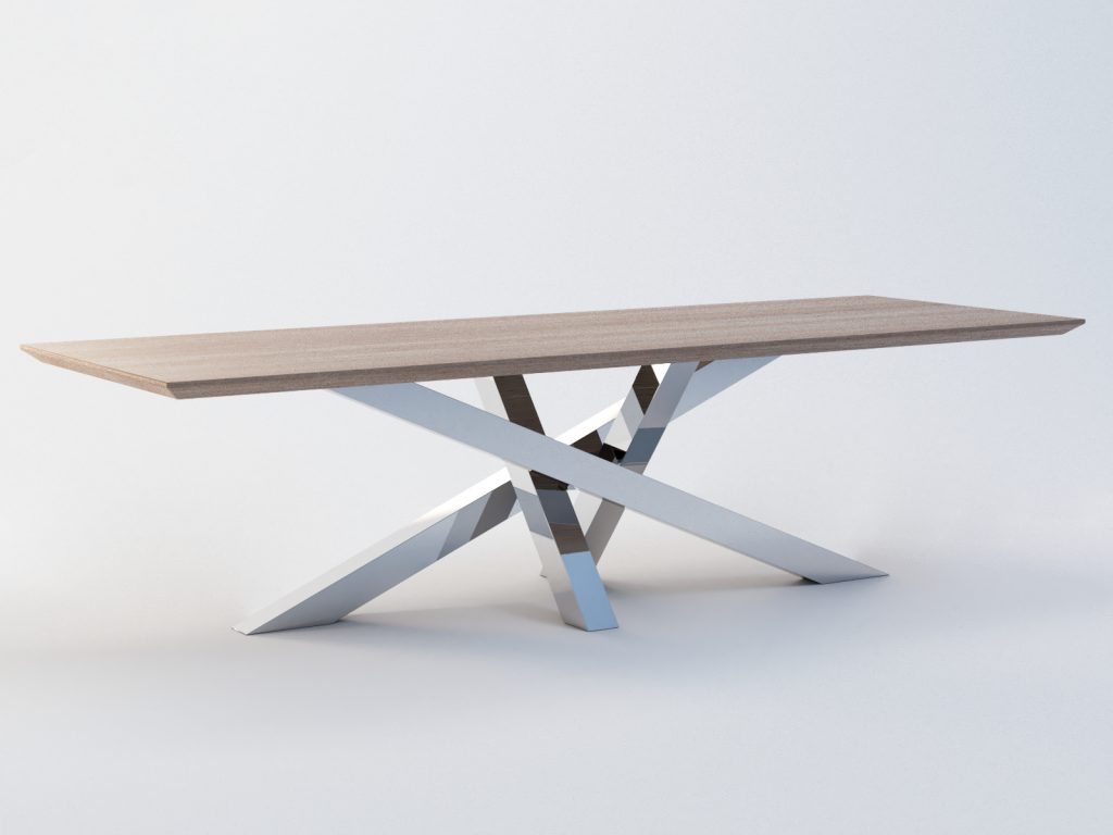 Stainless steel table leg chrome Milan Heavy XXL - Image 3