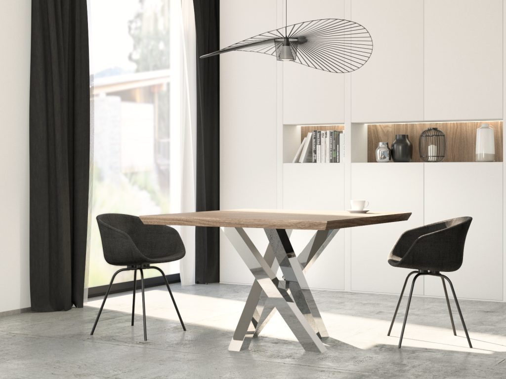 Stainless Steel Table Leg Chrome Mediolan S - Image 3