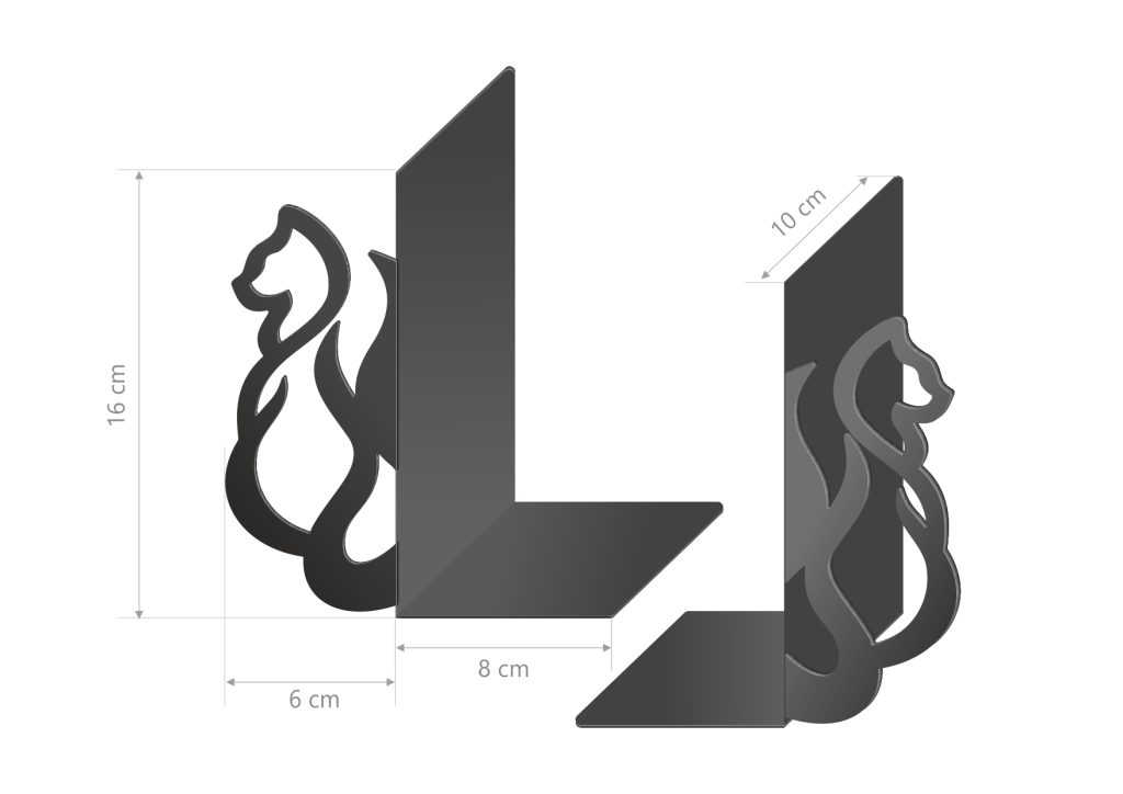 Metal Bookends Kitten 2 pcs P86 - Image 2