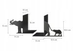 Metal Bookends Elephant P009 2 pcs - Image 2
